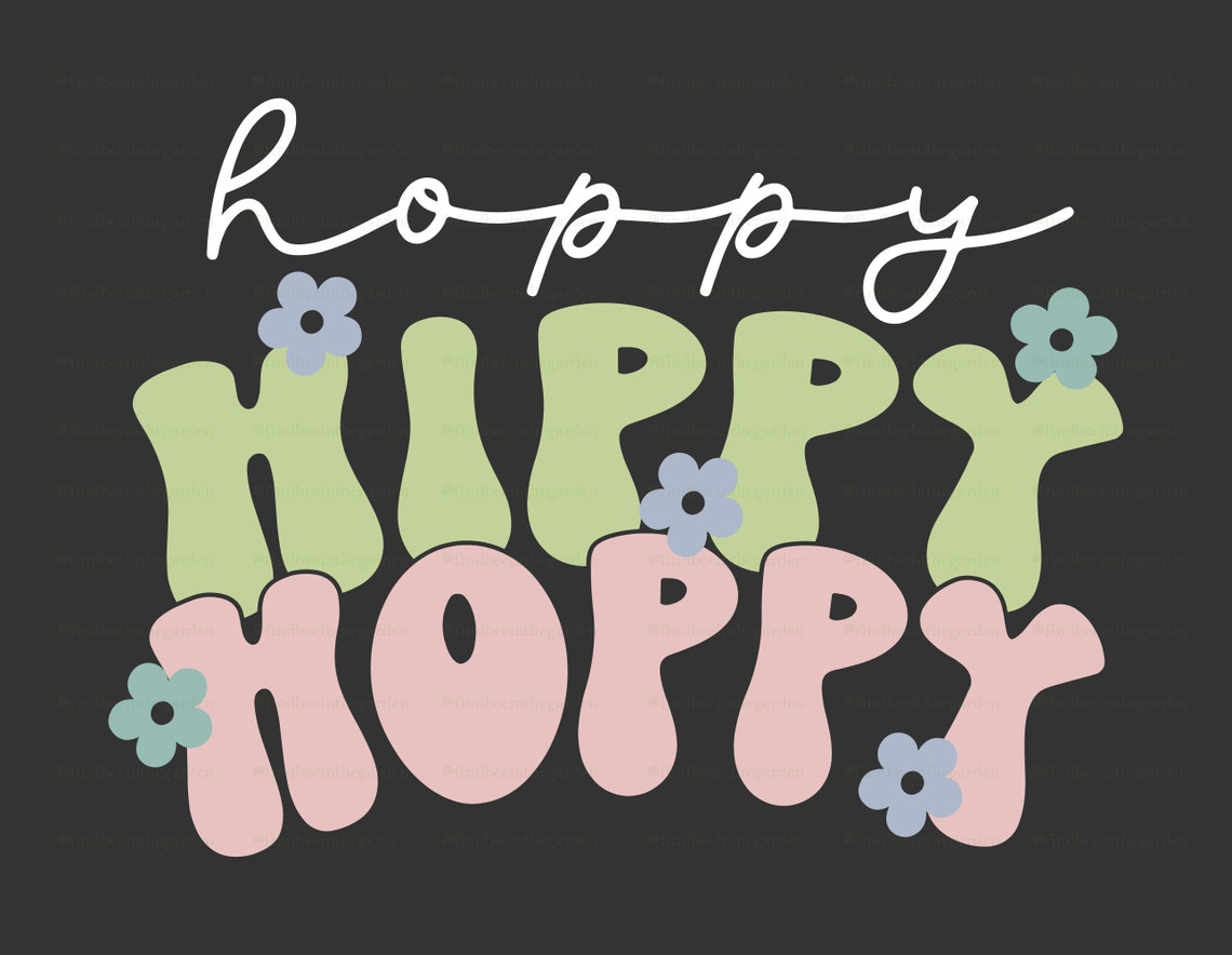 Hippy Hoppy Svg Retro Easter Svg Easter Shirt Svg Easter - Etsy