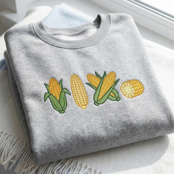 Farm Corn Sweatshirt Embroidered, Rustic Harvest Shirt, Country Aesthetic Crewneck, Fall Outfit, Farm Lover Gift