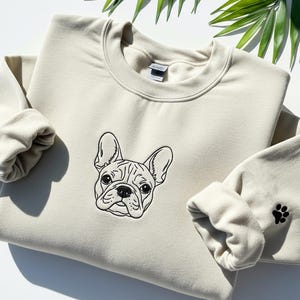 Pet Embroidered Sweatshirt Using Photo, Custom Dog Sweater, Embroidered Cat Crewneck gift for Pet Owner, Dog mom Gift for Cat Lover