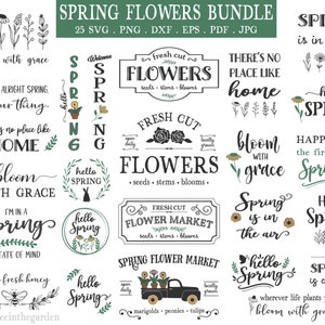 Frühlings-Svg-Bundle, Blume svg, Frühling svg, Ostern svg, Frühlingsblume svg, Bauernhaus svg, Hase svg, Cottagecore Dekor svg, SVG-Dateien Cricut