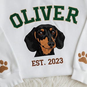 Custom EMBROIDERED Dog Sweater Using Pet Photo + Name Custom Dog Portrait Sweater Personalized Dog Pullover Sweatshirt Custom Cat Crewneck
