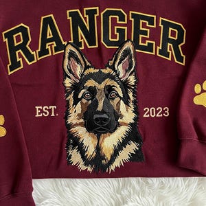 Custom Pet Embroidered Sweatshirt Using Photo, Gift for Pet Lover, Pet Memorial Gift