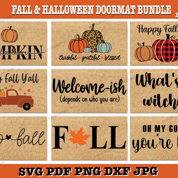 Fall Doormat Bundle svg | Autumn svg | Halloween svg | Pumpkin svg | Hello fall svg | Svg files for cricut, silhouette, sublimation