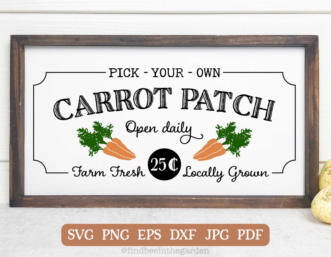 Carrot Patch Sign Svg, Farm Fresh Carrot Svg, Easter Bunny Svg ...