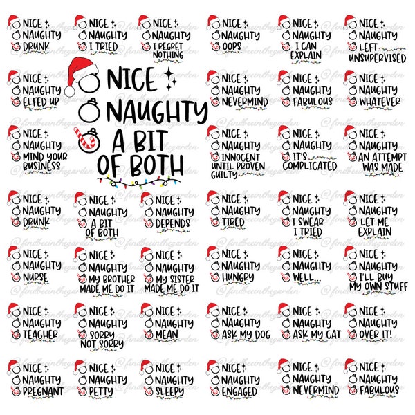 Nice Naughty svg Bundle, Funny Christmas Shirt svg, Family Christmas svg, Nice List svg, Naughty List svg, SVG For Cricut, PNG Sublimation