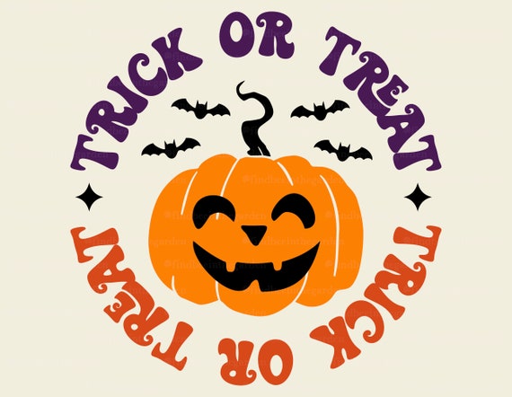 Trick or Treat Svg Retro Halloween Svg Halloween Png - Etsy