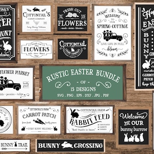 Rustic Easter Bundle svg, svg de Pâques, Farmhouse Easter svg, Easter Sign svg, Bunny svg, Easter Decor svg, Spring svg, SVG Files for Cricut