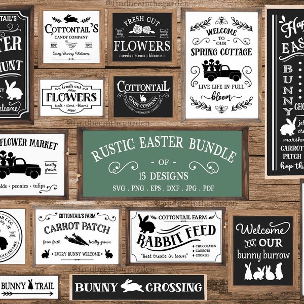 Rustic Easter Bundle svg, Easter svg, Farmhouse Easter svg, Easter Sign svg, Bunny svg, Easter Decor svg, Spring svg, SVG Files for Cricut