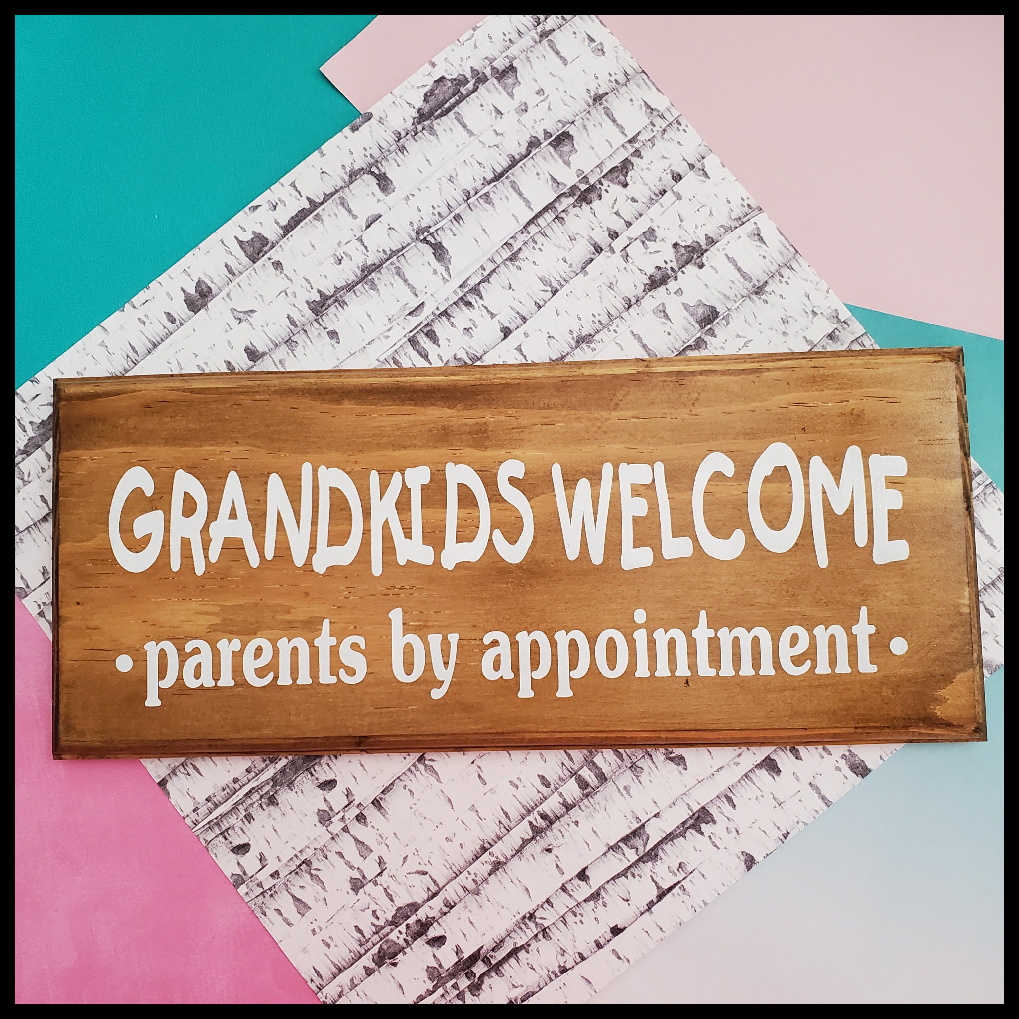 Grandkids Welcome - Personalized Rectangle Sign main image 1