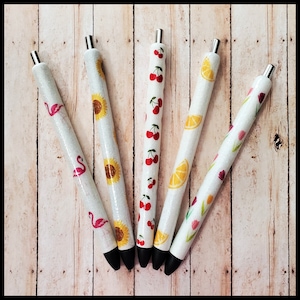 Refillable Gel Pens, Decorative Pens, Flamingo Pen, Sunflower Pen, Cherry Pen, Lemon Pen