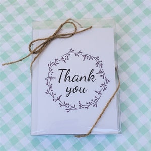 Thank You Blank Note Cards, Set of 4 Note Cards, Note Cards With Envelopes