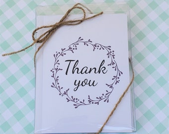 Thank You Blank Note Cards, Set of 4 Note Cards, Note Cards With Envelopes