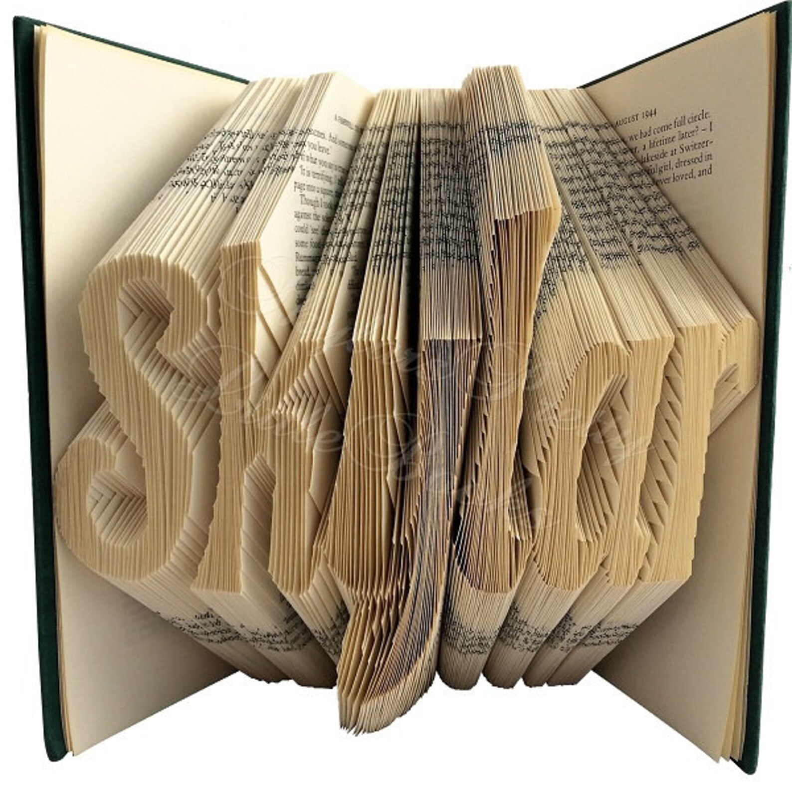 Personalised Name Book Folding Folded Book Art Etsy