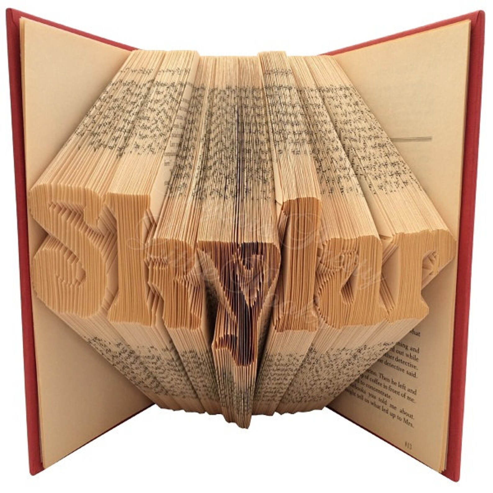 Personalised Name Book Folding Folded Book Art Etsy