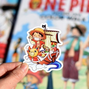 One Piece Anime Monkey D. Luffy and Thousand Sunny Vinyl Sticker