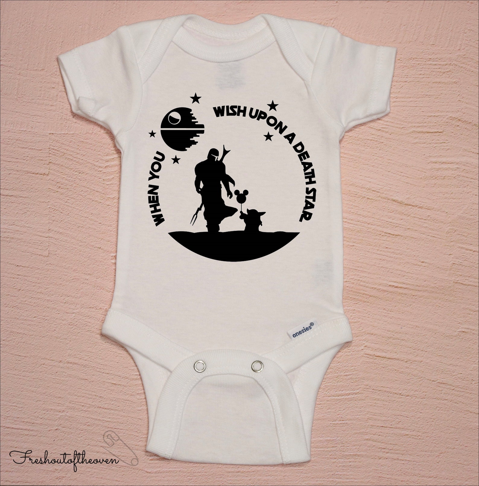 Mandalorian Baby Onesie Star Wars Baby Onesie Disney Baby Etsy