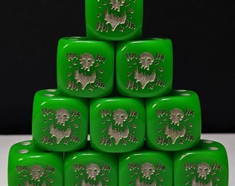 16 mm Dice - Da Laughin Orc Inspired by Sci-Fi 10x