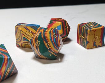 Zestaw kości D&D Stone - Light Rainbow