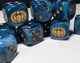 Kostki 16 mm - Kult Skarabeusza inspirowany science fiction 10x