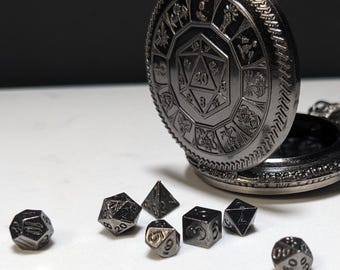 Zestaw metalowych kości D&D Pocket Watch D20 Mini