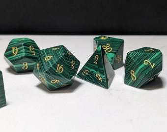 Zestaw kości D&D Stone - ciemnozielony w paski