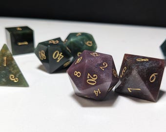 Zestaw kości D&D z kamieniami szlachetnymi – różne GRB