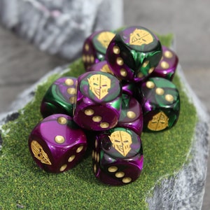 Dark Jester Mask Dice 16mm Inspired by Sci-Fi 10x