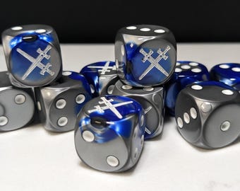 Kostki 16 mm - Star Knight Swords Crossed Inspired by Sci-Fi 10x