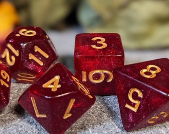Zestaw akrylowych kostek DND – brokat