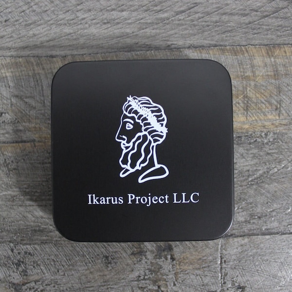 Black Ikarus Project Tin Dice Box