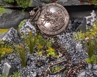Pocket Watch Viking Mini Metal D&D Dice Set