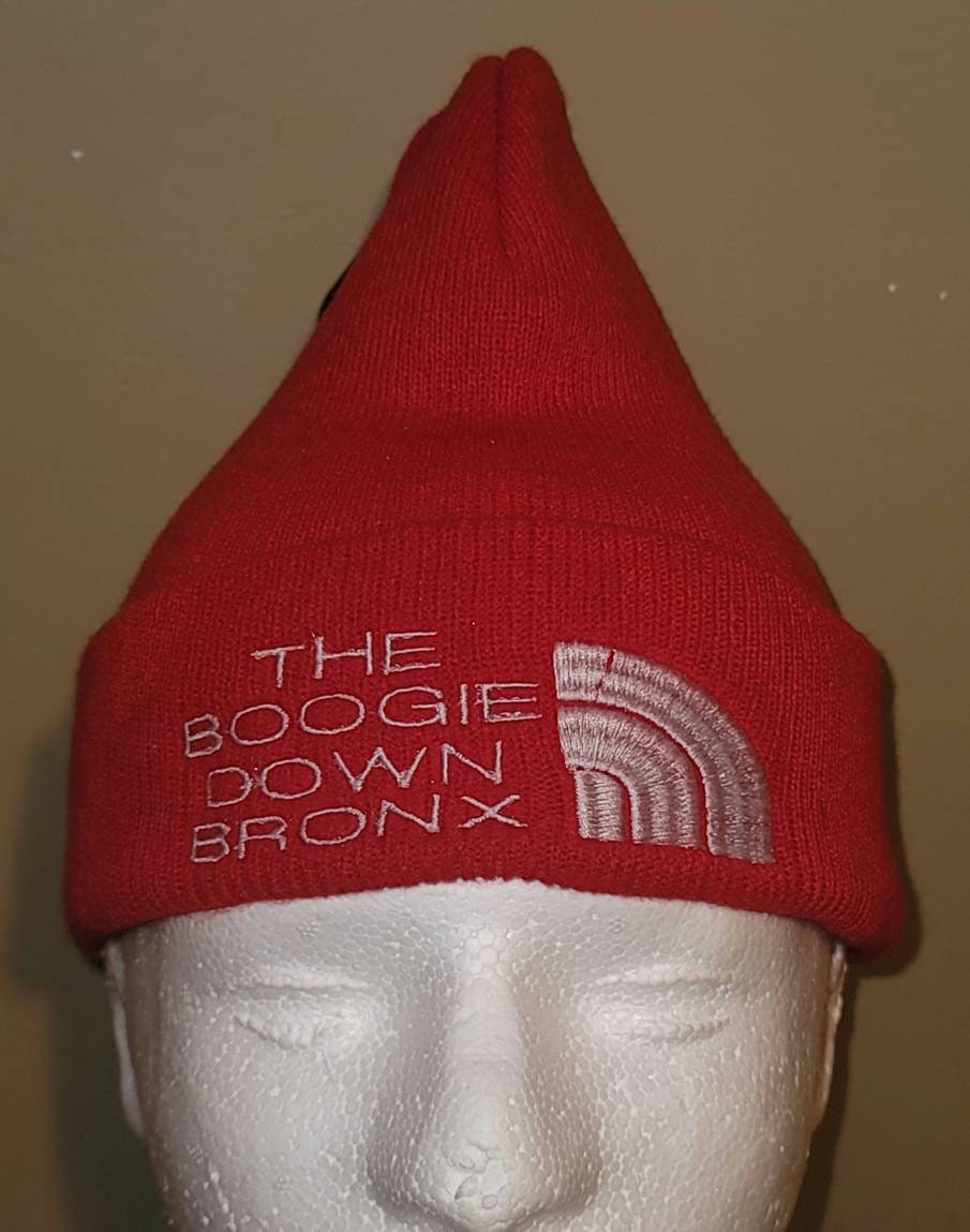 Brand New Red"The Boogie Down Bronx" Embroidery Beanie Hat