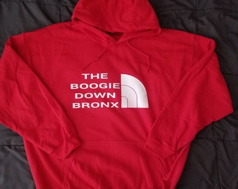 Brand  New Red  XL &quot;The Boogie Down Bronx&quot; 100% Cotton Hoodie.