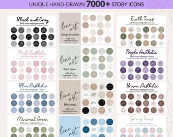 7000+ Hand-Drawn Social Media Story Highlight Icons Mega Bundle (Digital Download)