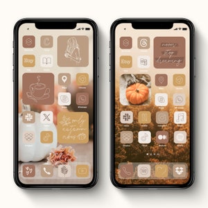 Autumn Vibes for iOS And Android, Fall Tones Cozy Wallpapers Icons Widgets for iPhone, Fall Theme App Icon Covers, Autumn iOS App Icons Pack