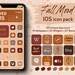 Fall Mood iOS App Icons Bundle, iPhone iOS 16 App icons Theme Pack, Autumn Aesthetic Home Screen icons download, Orange & Brown Tones Colors 