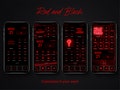 Red and Black App icons iPhone IOS Theme | Minimalist Black App Cover | Red on Black Widgets with Bonus Alphabet Icons and Phone Wallpapers