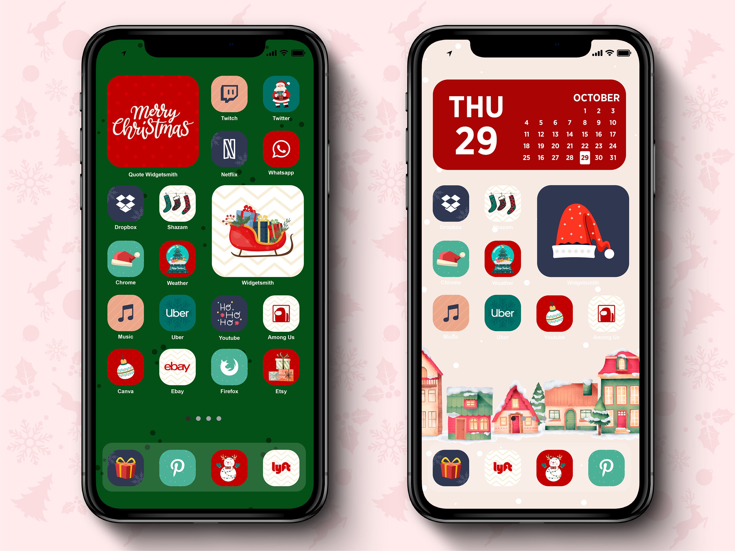 Christmas IPhone App Icons Set IOS 14 App Icons Theme Pack Etsy