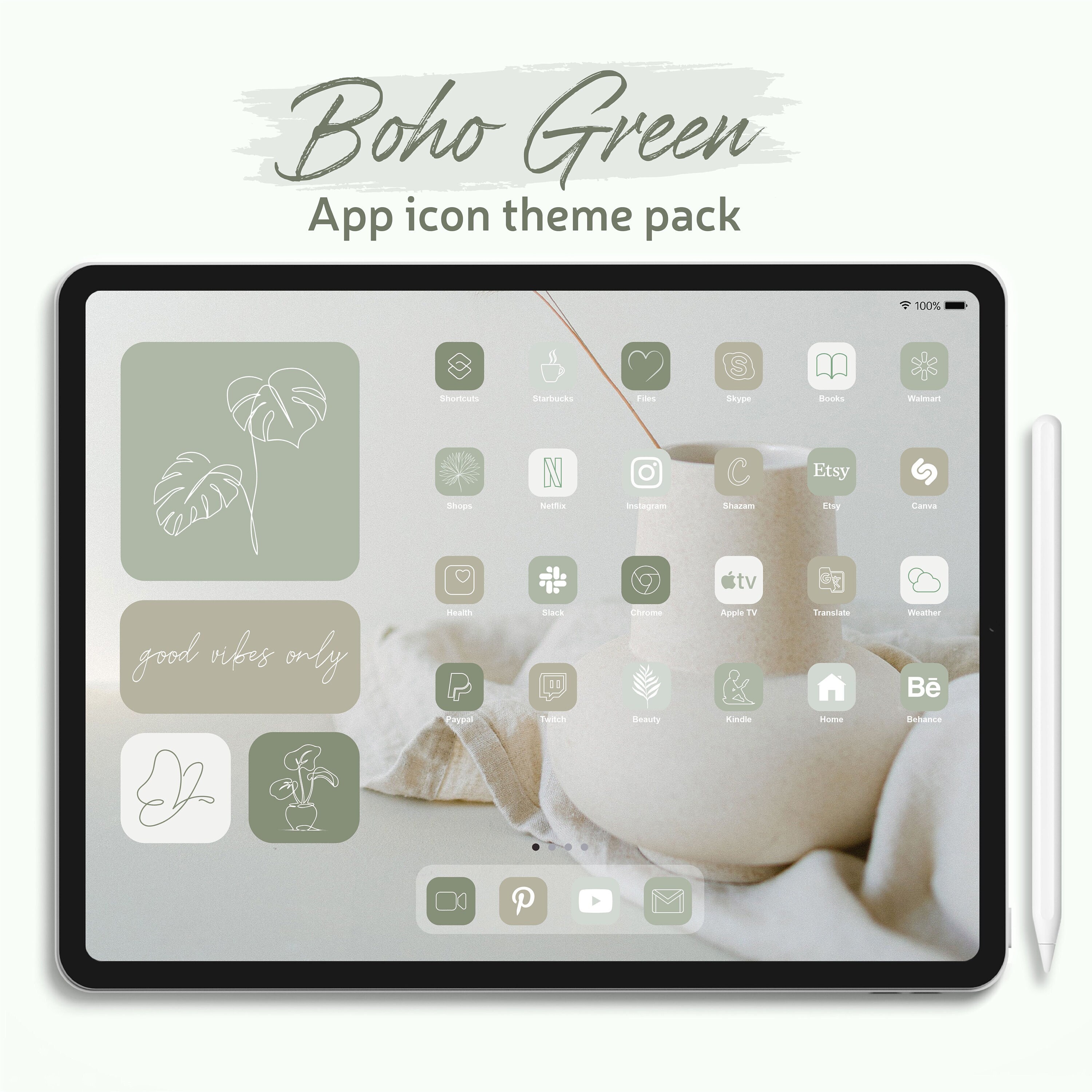 Green Vibes/ Aesthetic | iPad Case & Skin