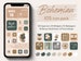 Bohemian IPhone iOS 16 App icons Theme Pack, Cream Beige Aesthetic Home Screen, Abstract App Icon Bundle, IOS Boho Style Wallpaper & Widgets 