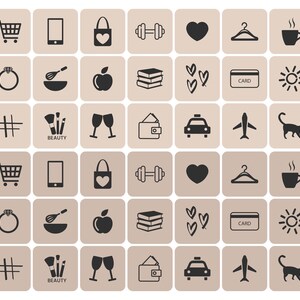 Neutral Beige App Icon Pack | Aesthetic Phone Wallpapers | Filled and Thin Line Icon Cover | Beige Tones Widgets image 6