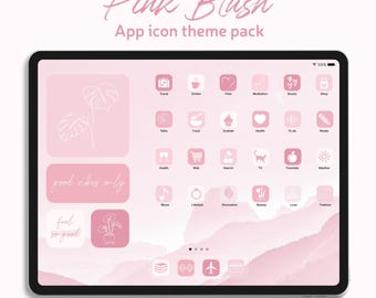 Pink Blush App Icon Pack | Aesthetic Tablet Theme (Digital Download)