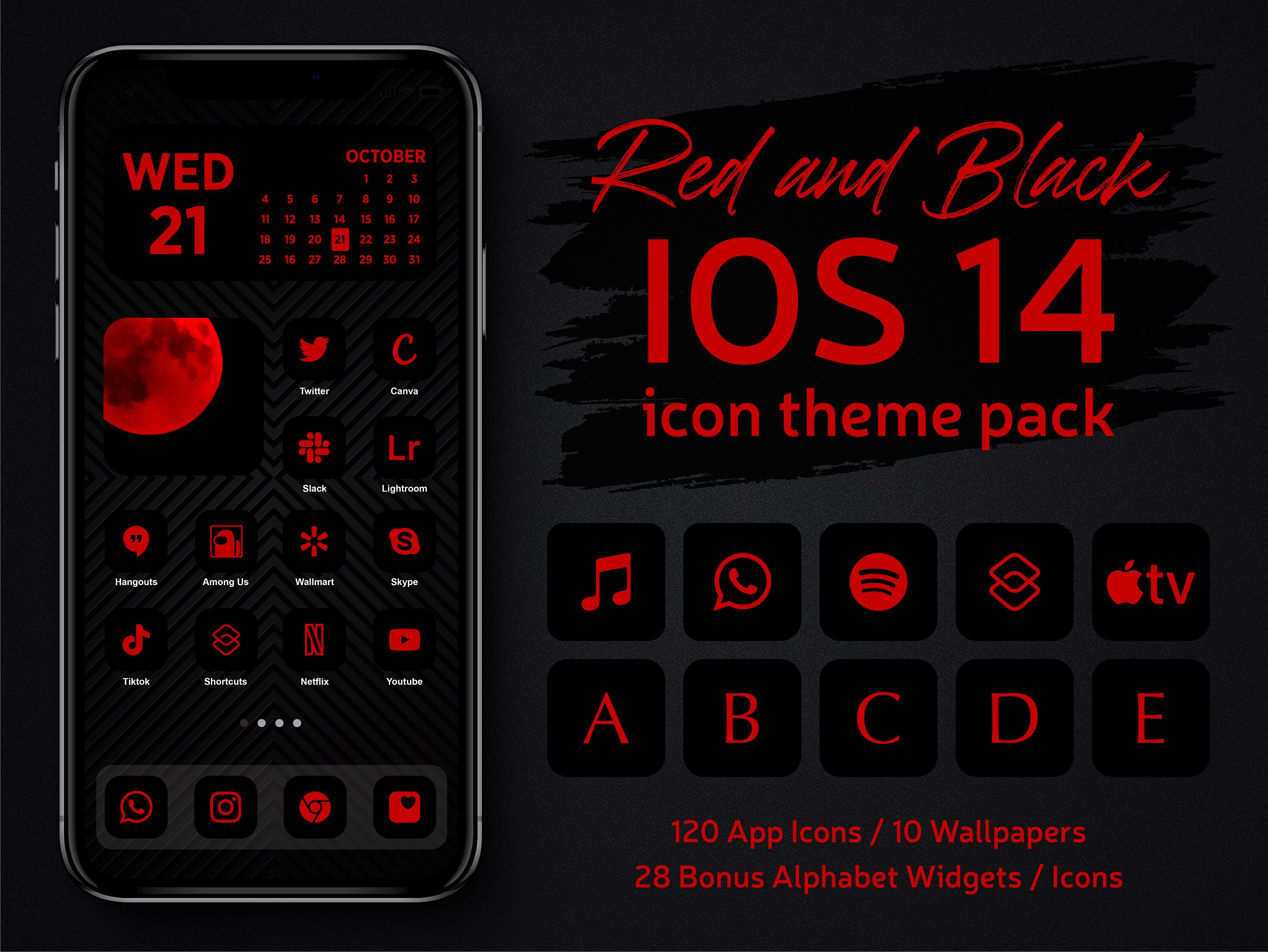 Red And Black App Icons Iphone Ios 14 Theme Minimalist Black Etsy Red And Black App Icons Iphone Ios 14 Theme Minimalist Black Etsy