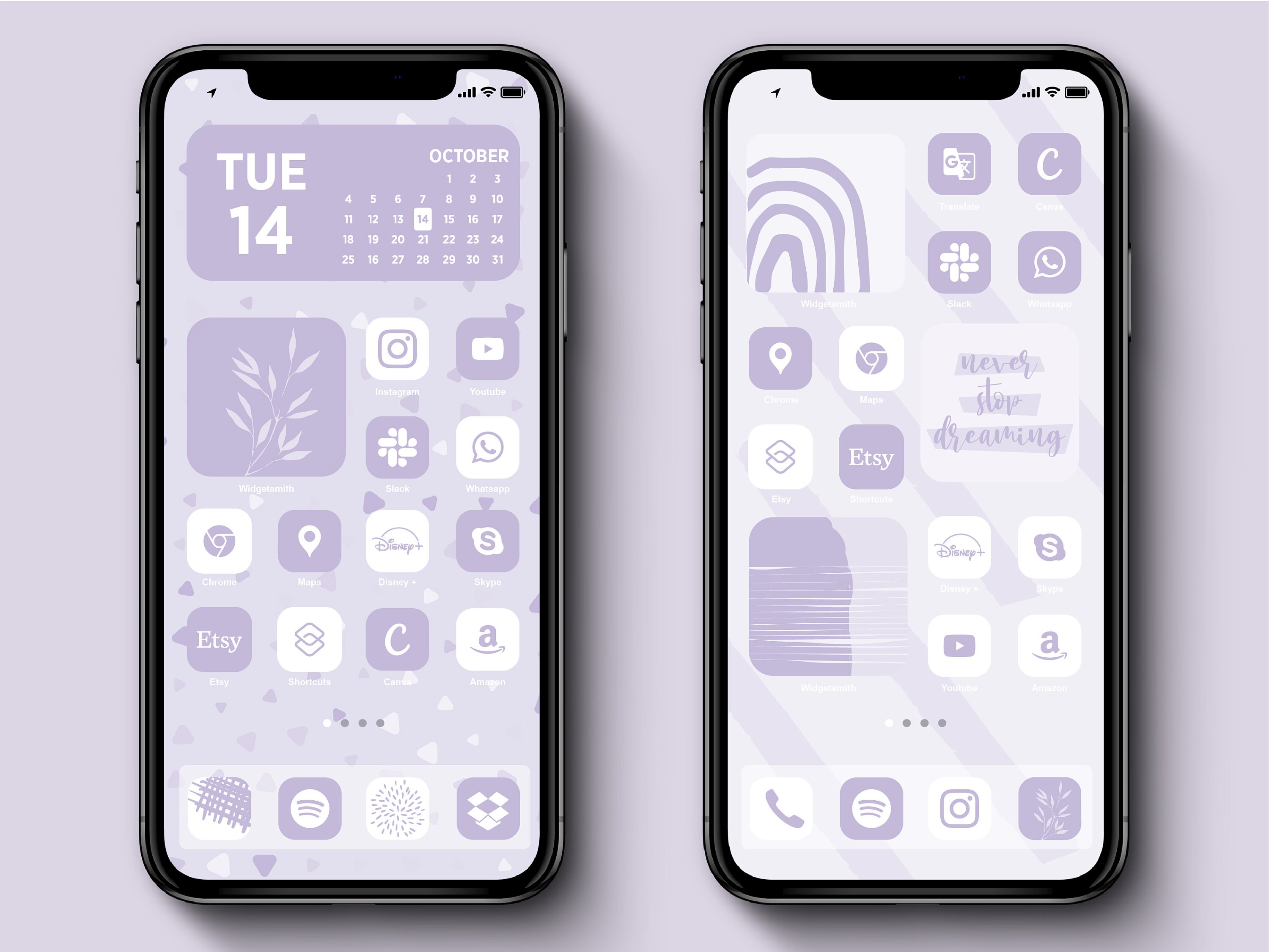 Iphone Ios Pastel Purple App Icon Pack With White App Icons Etsy Denmark