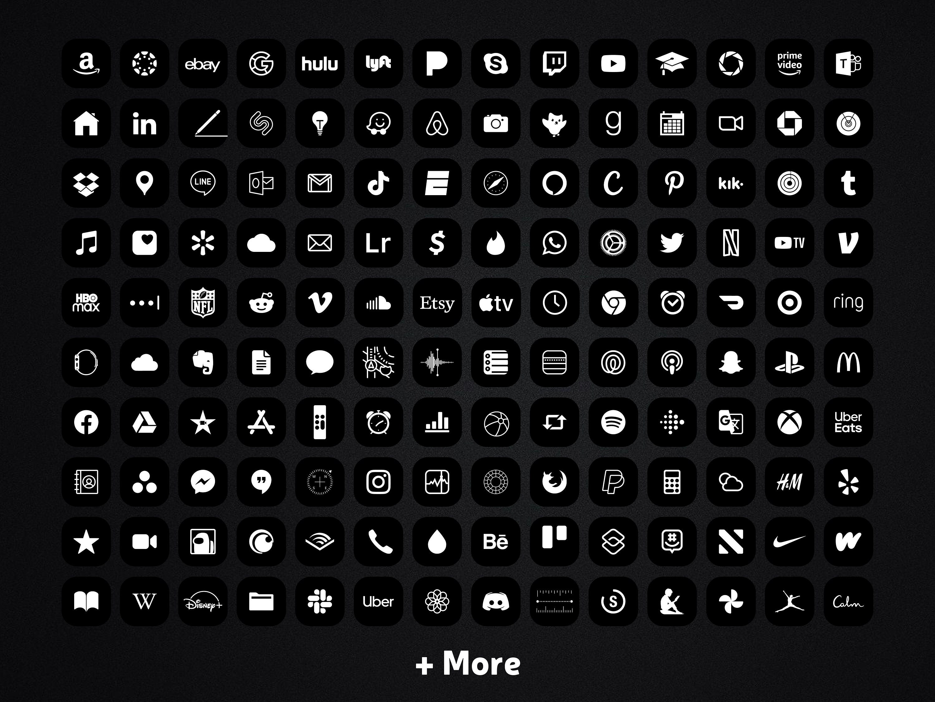 Black Edition App Icons Pack for iPhone Ios, Minimal Black App Icon Theme,  Black on White Thin and Filled Icons, Dark App Icons and Widgets - Etsy UK