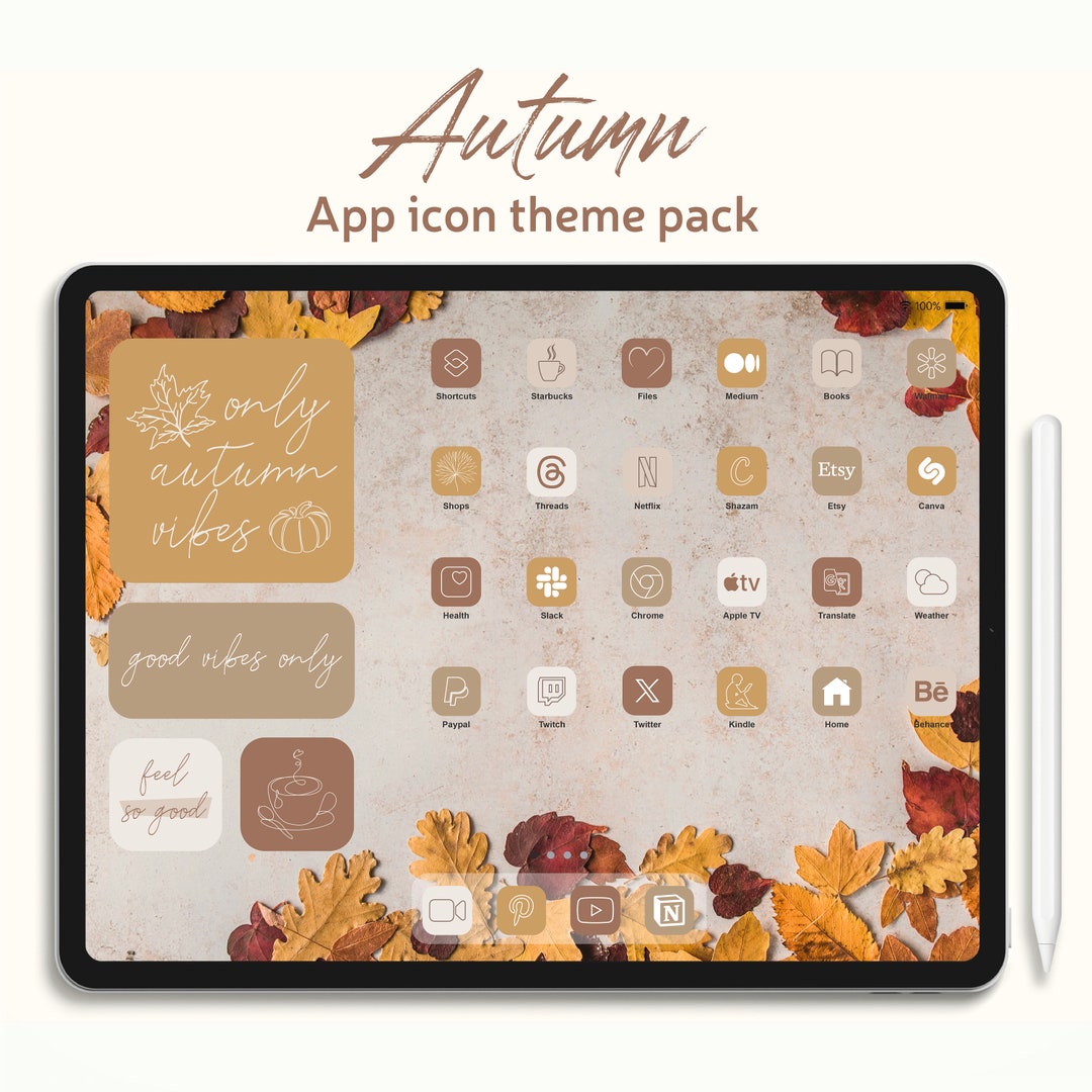 Aesthetic Autumn App Icon iPad Theme Pack Warm Fall Color - Etsy