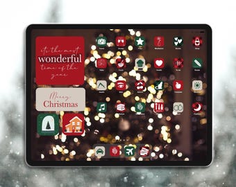 Weihnachtsästhetik App Icon Pack für Tablet | Weihnachtlicher süßer Startbildschirm, Cozy Holiday Wallpapers und Widgets
