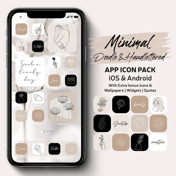 Black and White Aesthetic Ios 14 Icons Pack Etsy