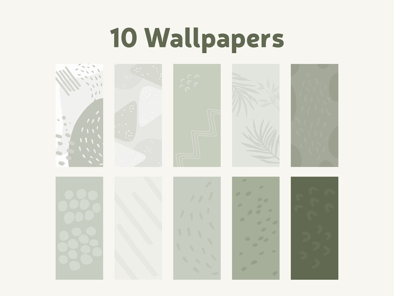 IPhone iOS 14 App icons 120 Minimal Green Icon Bundle Pastel Etsy