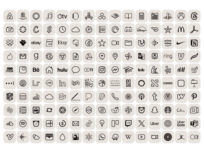 IPhone & iPad App Icon Pack Minimal Aesthetic Theme Neutral Icons And